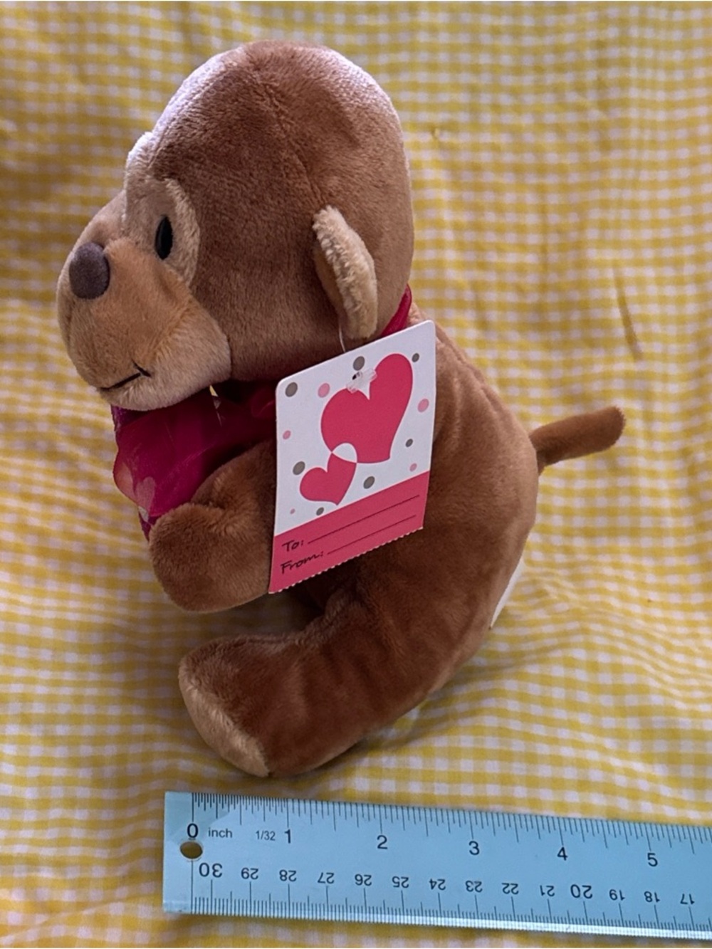 Plush Brown Monkey 'Hug Me' Stuffed Animal - Pink Heart Accessory pic frame - Picture 14 of 16